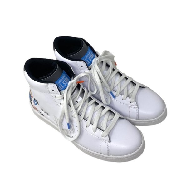 Converse Pro Leather High Skate Shoes Kids Women's White Multi Sneakers 272446C - Picture 4 of 10